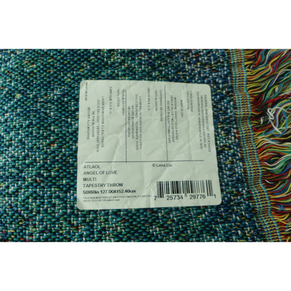 NWT Tapestry Angel of Love Throw Blanket Lena Liu 50X60 Fringed Roses Garden - Picture 4 of 8